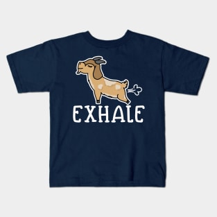 Exhale Gas Goat Yoga Fitness Funny Kids T-Shirt